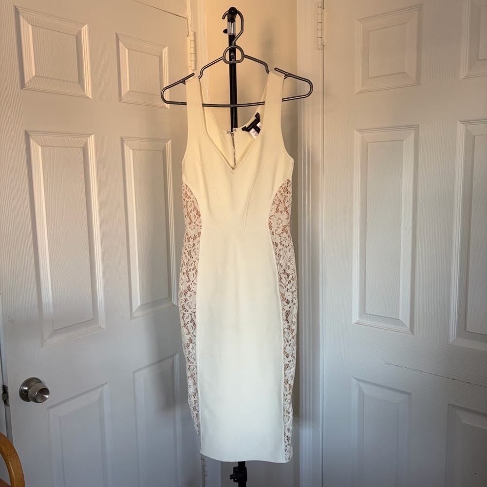 BCBG White Body Con Dress